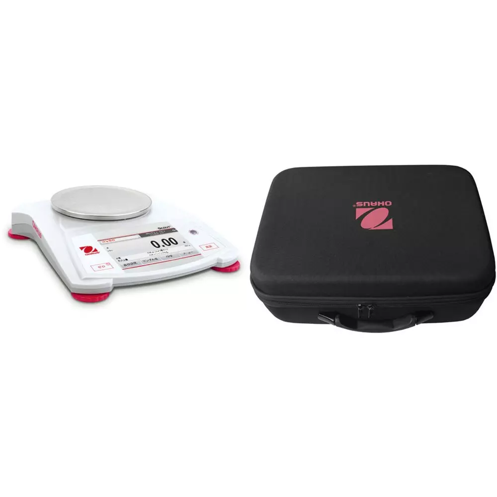OHAUS Portable Balance Grams, carats, custom Measurement Type, Carrying case: Sold separately, Display, STX422JP+30269021