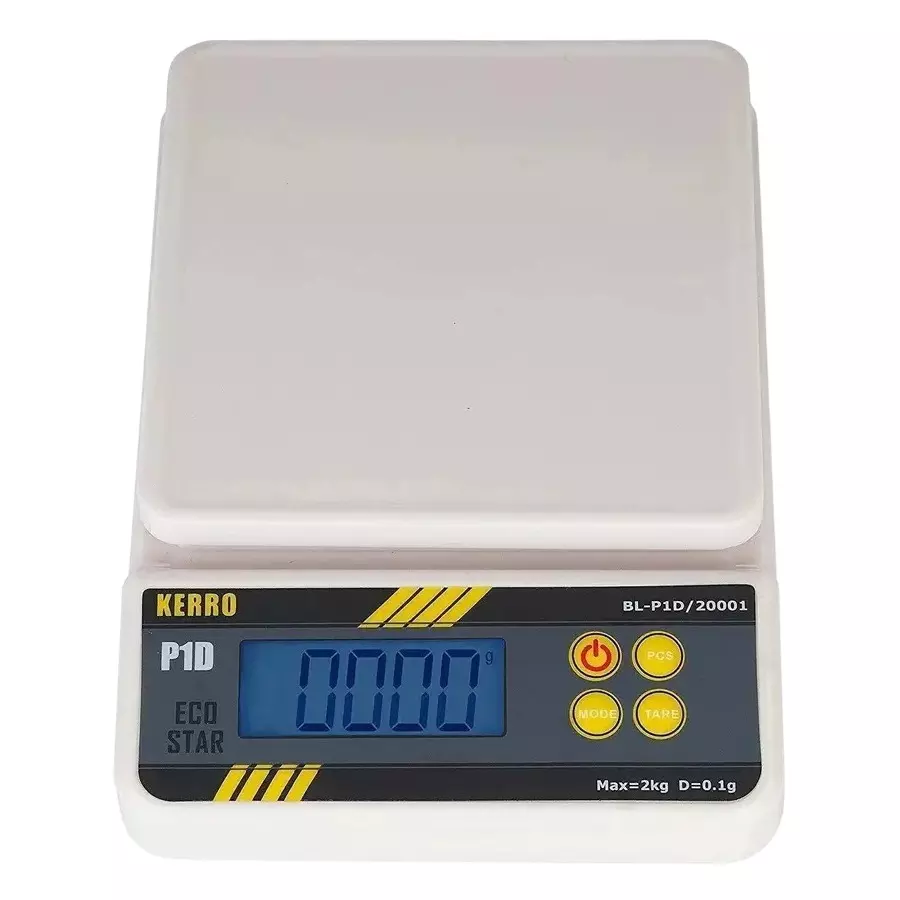 KERRO Digital Weighing Scale with LCD Display, 2 Kg Maximum Capacity and 0.1 g Resolution, BL-20001/P1D