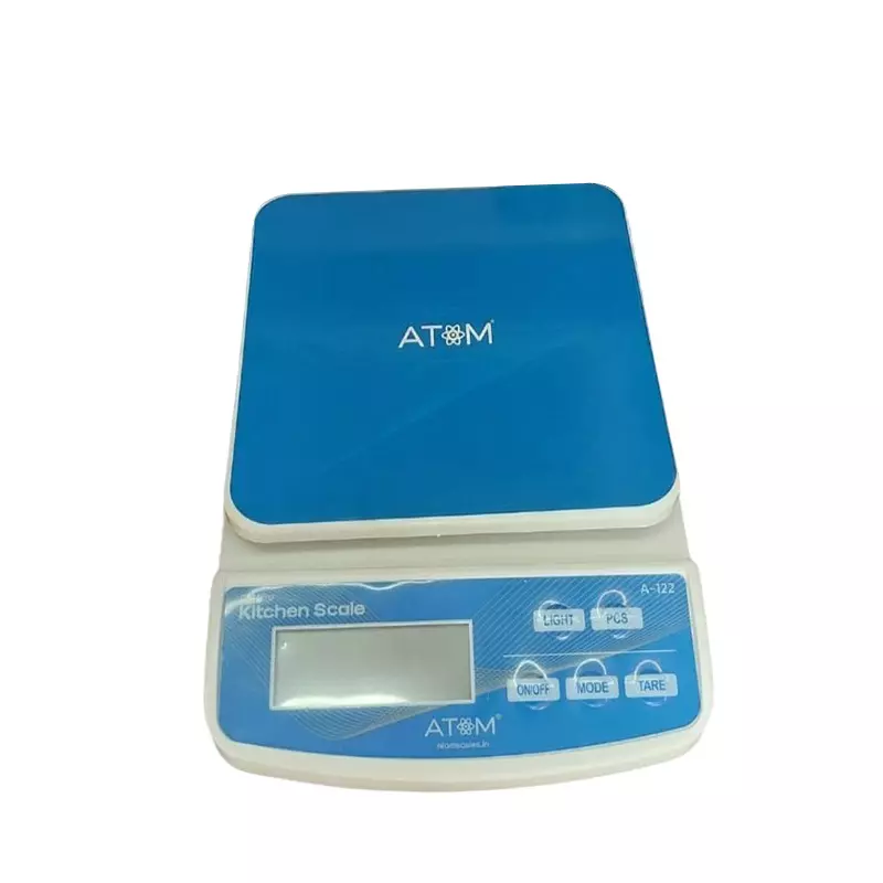 Atom Kitchen Scale White and Blue 10 Kg Capacity and 1 g Accuracy, A122