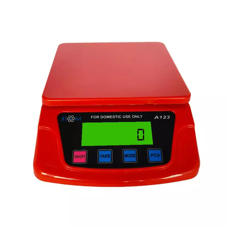 Atom Kitchen Scale Red 6 Kg Capacity and 01. g Accuracy, A123