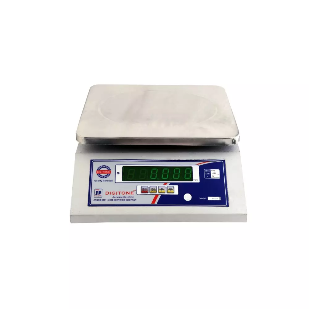 DIGITONE DGT 30(F/B) M/S Weighing Scale 250 x 300 mm Platform Size 30 Kg Capacity 40 Hours Battery Backup,