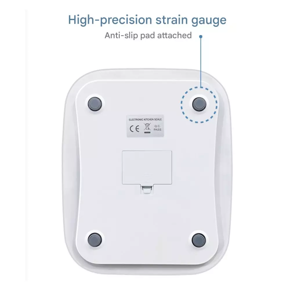 CAS Digital Kitchen Scale 1 Kg Capacity 230 x 190 mm Pan Size ABS, Glossy Tuffen Glass, K24