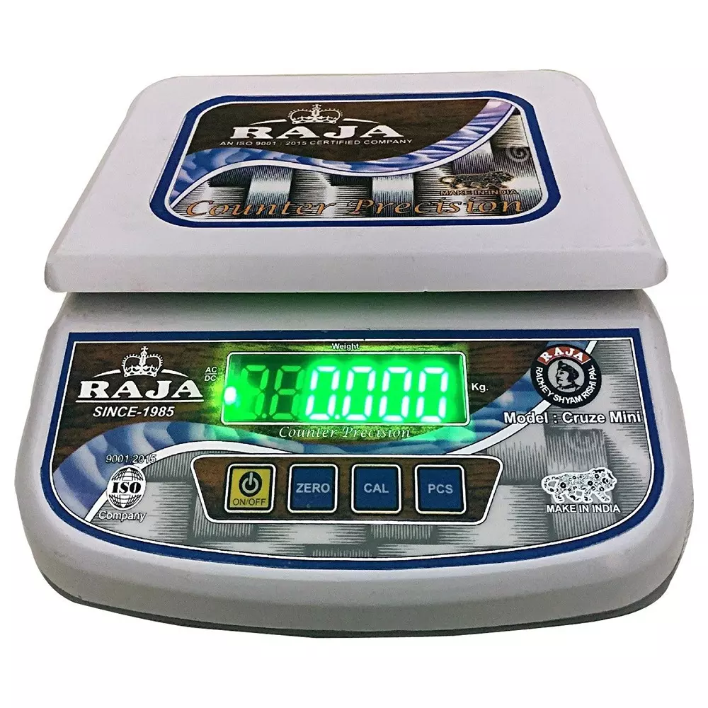 Raja Digital Weighing Scale 30 Kg to 20 g Capacity and Inbuilt Lithium Ion Battery, RAJASTEEL-02
