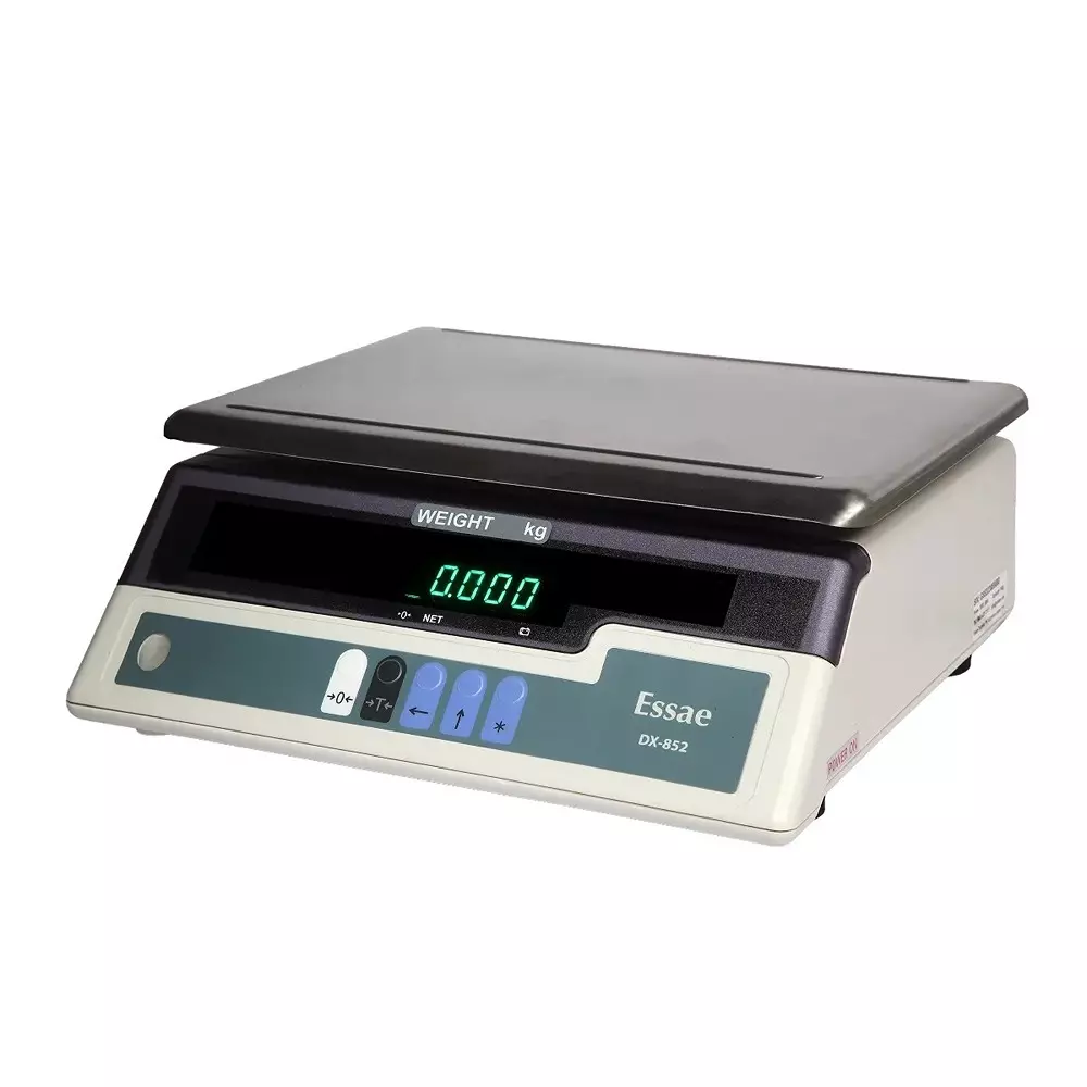 Essae Digital Weight Machine 20 Kg Weighing Capacity 0.2 g Accuracy 302x227 mm Platform Size with 7-Segment LED Front Display, DX-852