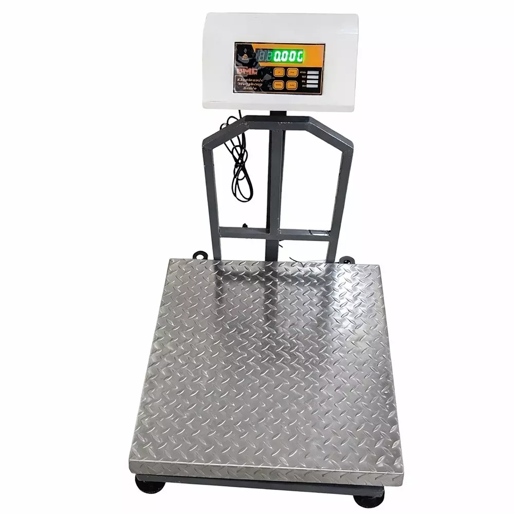 BMD Technologies Platform Weighing Machine 200 Kg Capacity Stainless Steel Checker Pan 500x500 mm, BMD/20261008