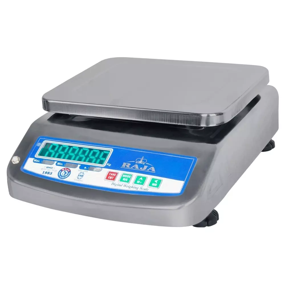 Raja Digital Weighing Scale 30 Kg to 2 g Capacity and Inbuilt Lithium Ion Battery, RAJASTEEL-02