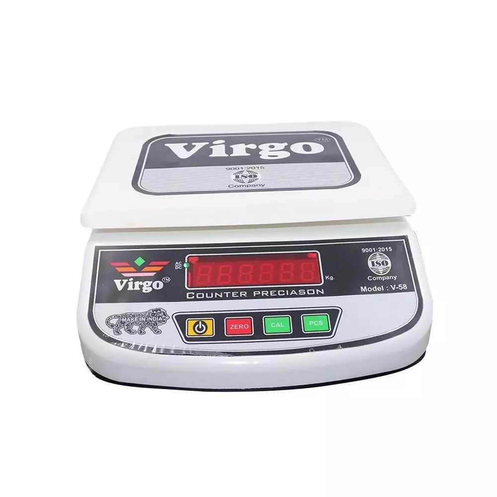 Virgo Digital Weighing Scale 30 Kg Capacity and Inbuilt AA Battery, V-58