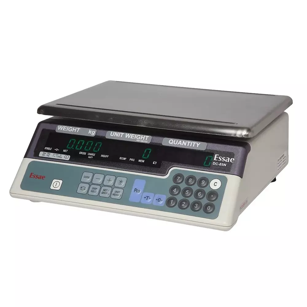 Essae Digital Counting Scale 6 Kg Weighing Capacity 0.5 g Accuracy 302x227 mm Platform Size with 7-Segment LED Front Display, DC-85N