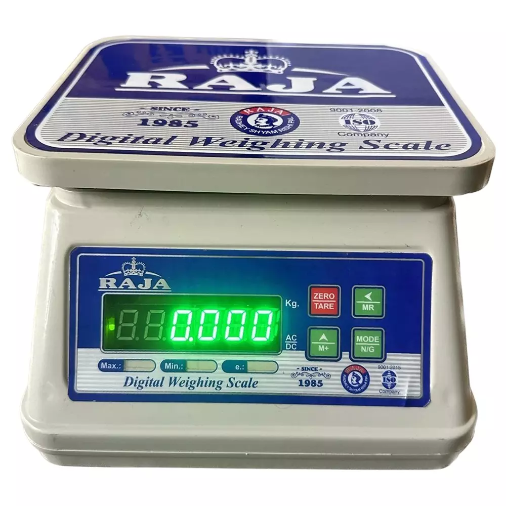 Raja Digital Weighing Scale 30 Kg Capacity and Inbuilt Lithium Ion Battery, ABS 30Kg
