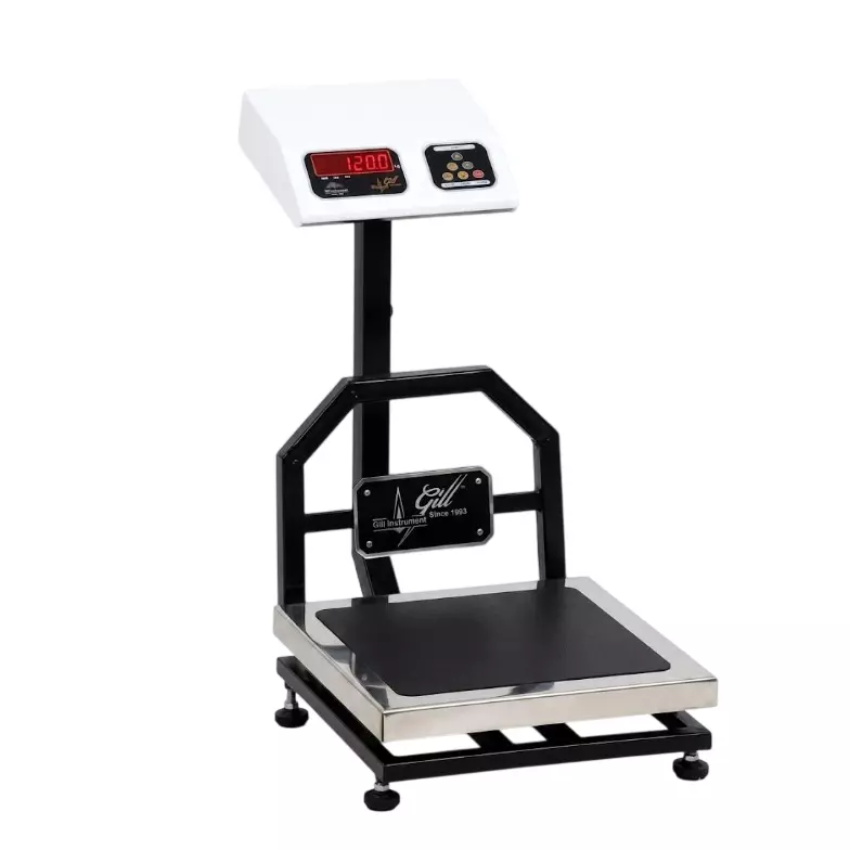 Gill 100 Kg Capacity Platform Weighing Scale with 5/10 g Accuracy and 400 mm x 400 mm Stainless Steel Pan, G-PS-100