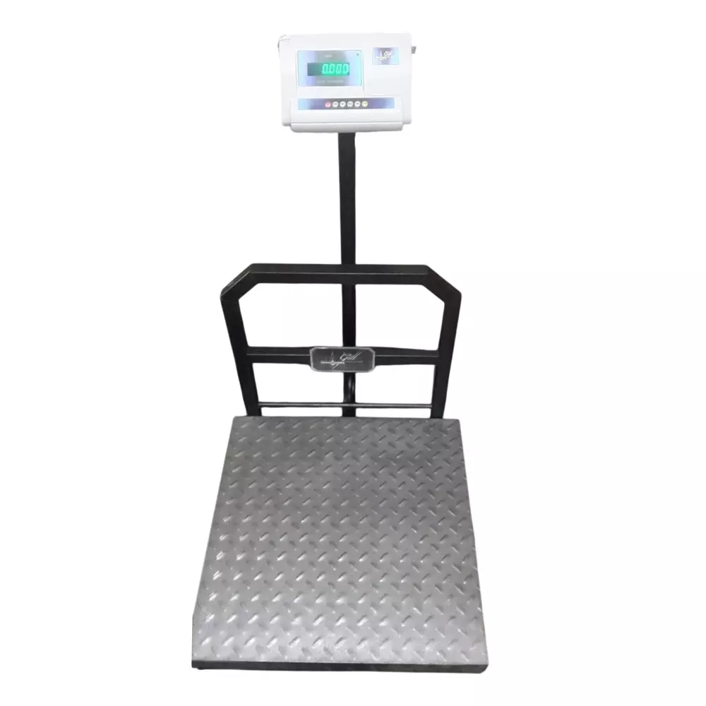 Gill 300 Kg Capacity Platform Weighing Scale with 50 g Accuracy and 600 mm x 600 mm Checkered Pan, G-PS-Check-300