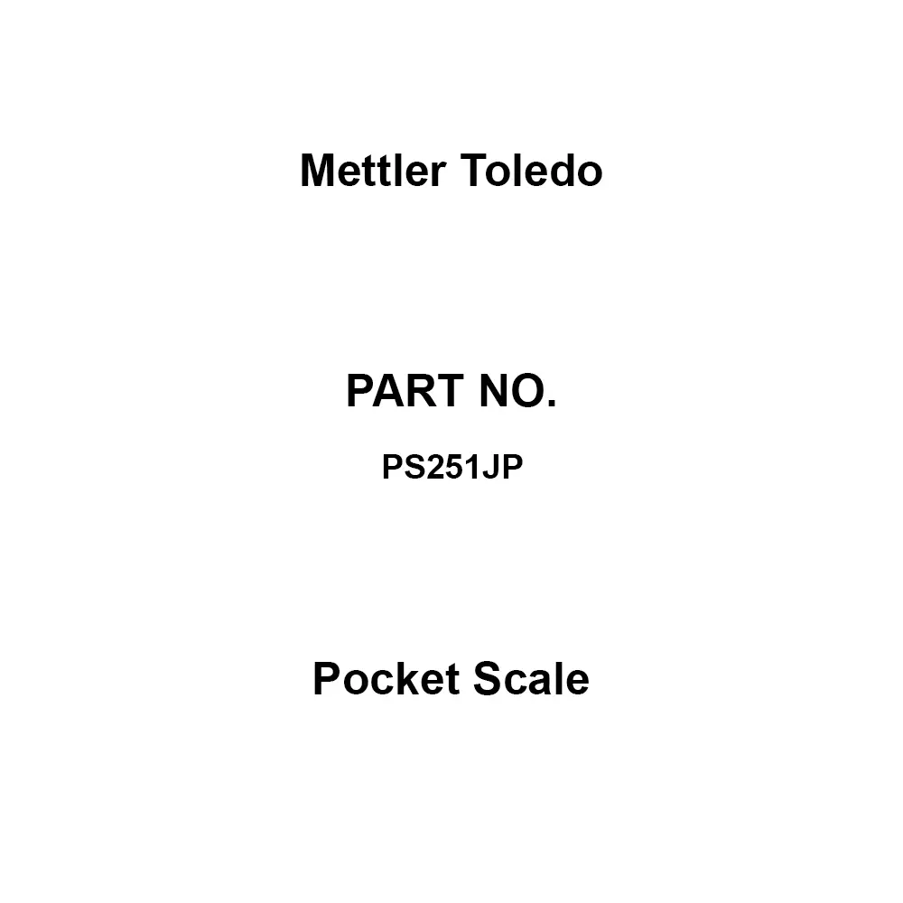 Mettler Toledo Pocket Scale 2 CR2032 batteries Power Supply 250 g Maximum Capacity 0.1 Minimum Reading, PS251JP
