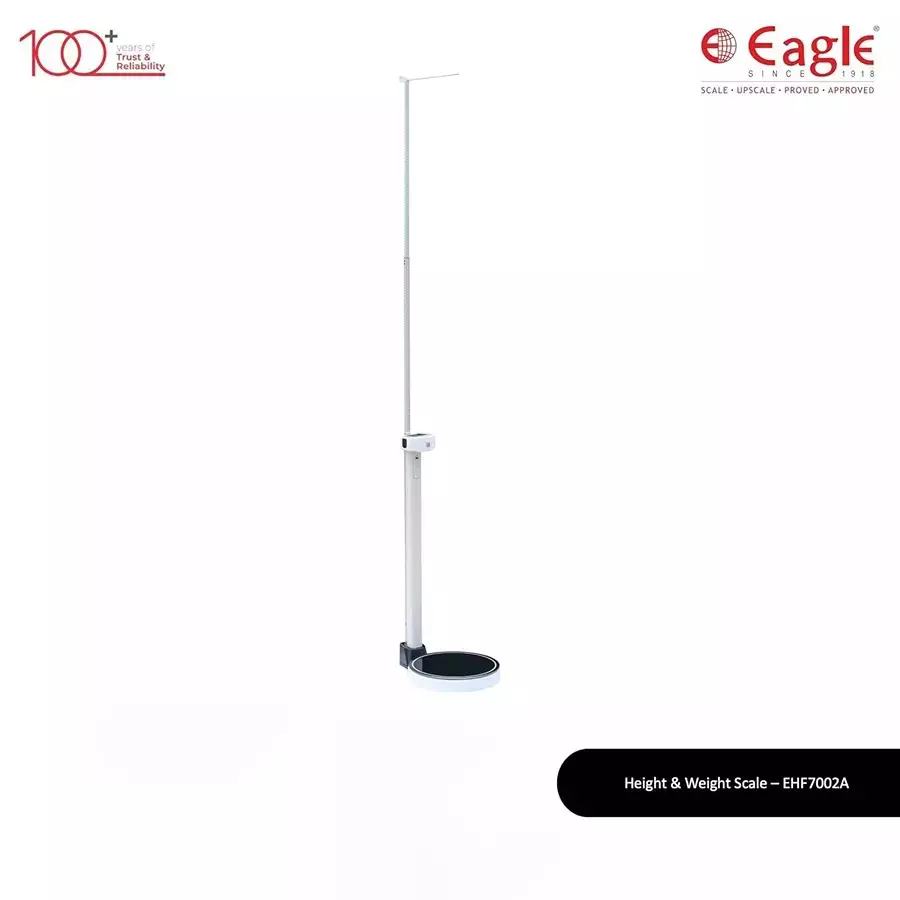 Eagle Body Height & Weight Measuring Scale White 50 g Accuracy 200 Kg Weight Capacity Plastic, EHF-7002A (Pack of 5)
