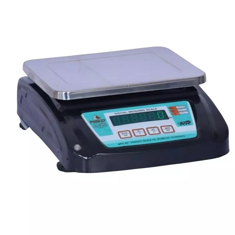 PESCO Digital Weighing Scale Table Top Type 20 Kg Weighing Capacity 175x225 mm Platform Size, TTS-DS-SS-P-20