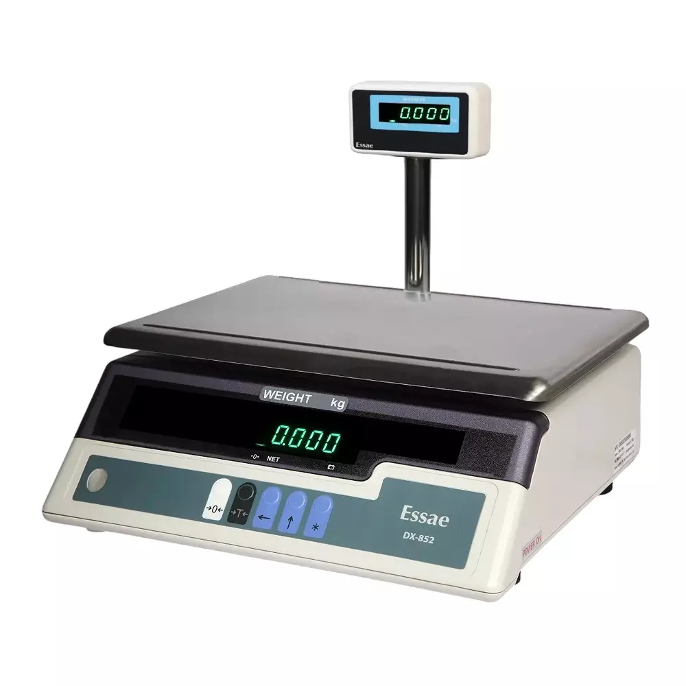 Essae Digital Weight Machine 6 Kg Weighing Capacity 0.5 g Accuracy 302x227 mm Platform Size with 7-Segment LED Pole Display, DX-852
