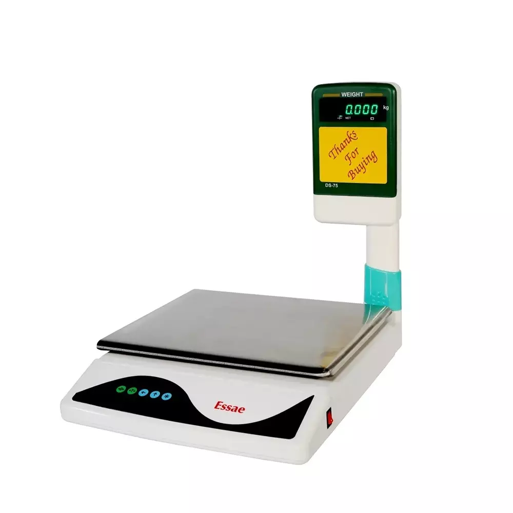 Essae Counter Weighing Scale 30 Kg Weighing Capacity 5 g Accuracy 340x280 mm Platform Size 1/6000 Resolution with 7-Segment LED Display, DS-75