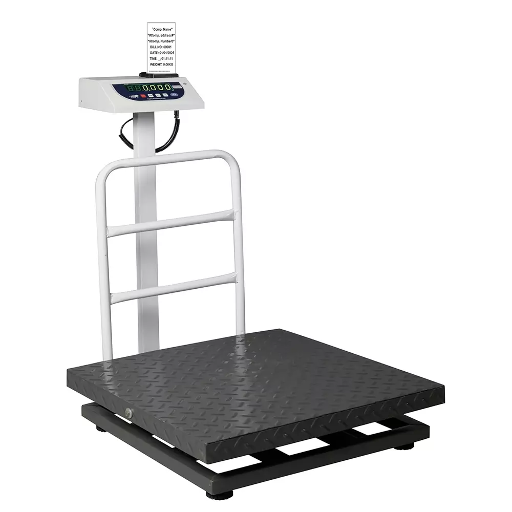 iScale Platform Weighing Scale Black 50 g Accuracy 600 × 600 mm Platform Size and 500 Kg Capacity, P-500M