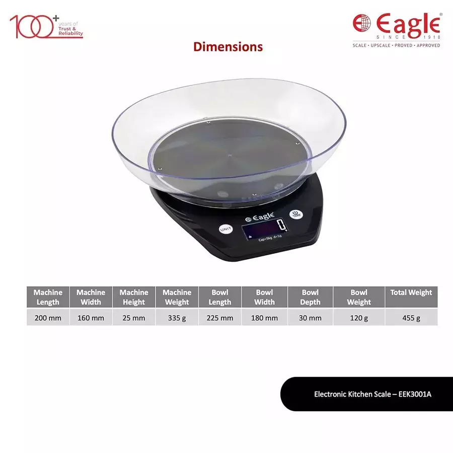 Eagle Digital Weight Machine 1 g Accuracy 5 Kg Weight Capacity Plastic, EEK-3001A (Pack of 10)
