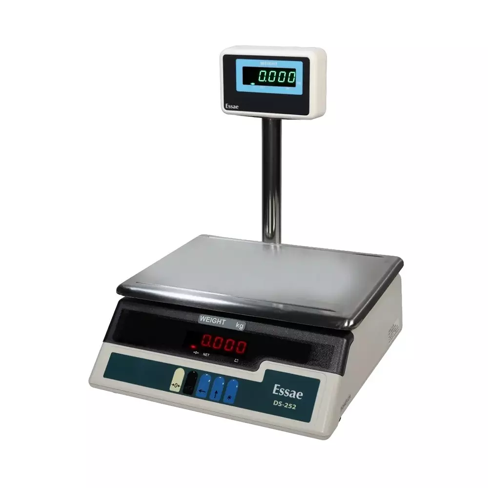 Essae Electronic Digital Scale 30 Kg Weighing Capacity 5 g Accuracy 302x227 mm Platform Size with 7-Segment LED Pole Display, DS-252