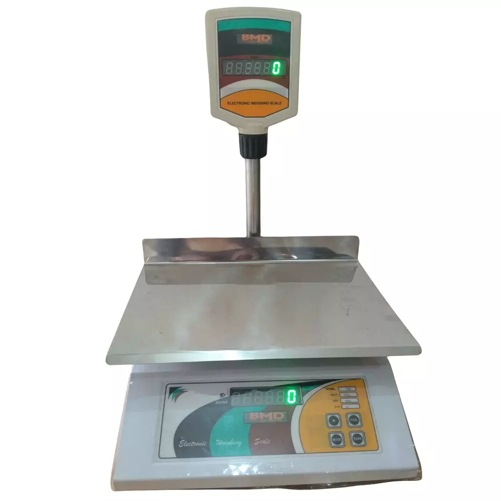 BMD Technologies Weighing Machine 30 Kg Capacity Mild Steel Body 350x240 mm with Pole, BMD/20261004