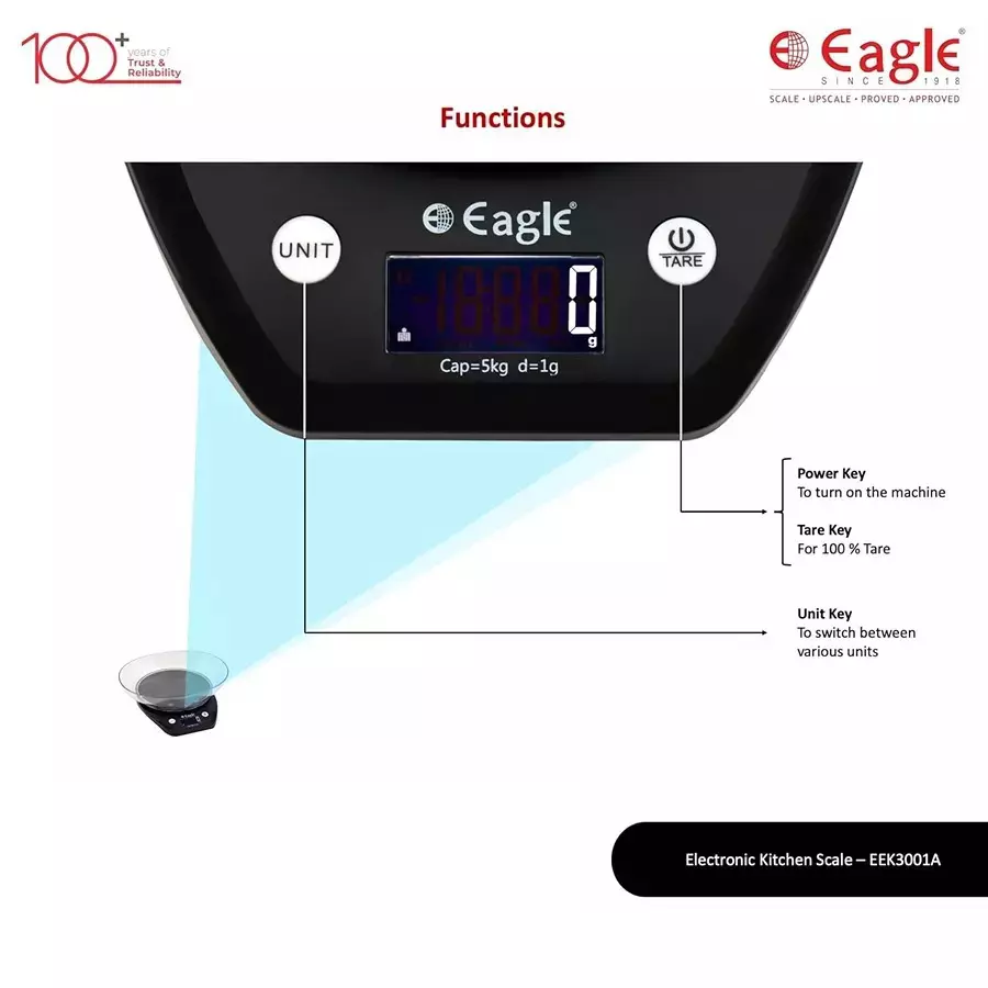 Eagle Digital Weight Machine 1 g Accuracy 5 Kg Weight Capacity Plastic, EEK-3001A (Pack of 5)