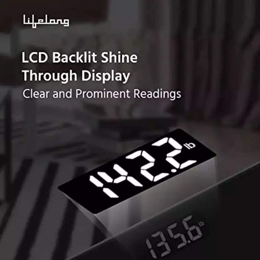 Lifelong Orissa Culture Weighing Scale LCD 180 Kg Capacity Ergonomic Design Grey Tempered Glass, LLWS81