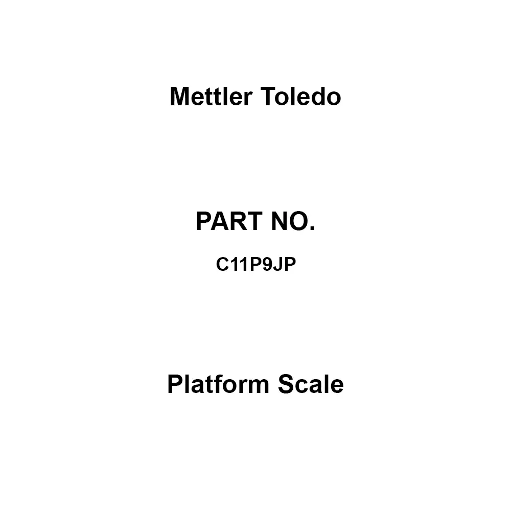 Mettler Toledo Platform Scale 9 Kg Maximum Capacity 5 g Minimum Reading kg Unit of Weighing, C11P9JP