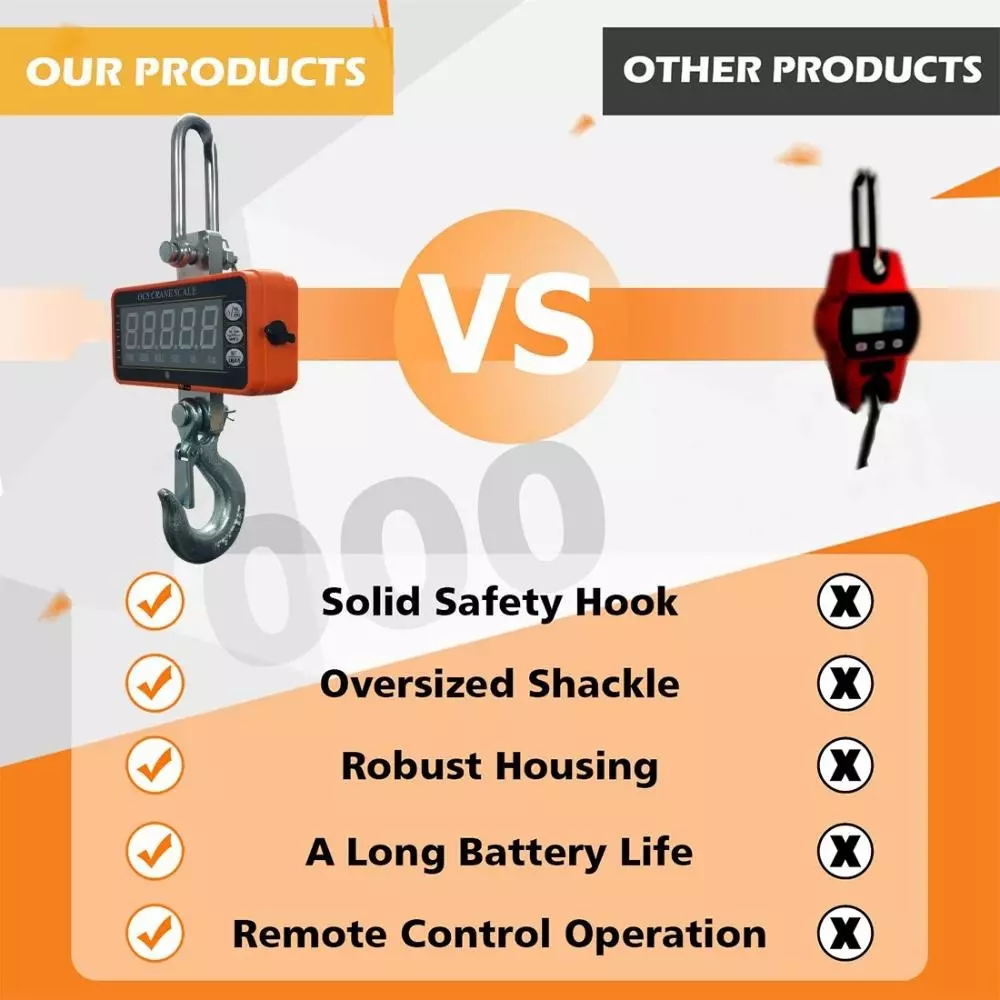 Voltz Mini Crane Hanging Scale with Remote Control, 1 Ton Capacity and Digital LED Display