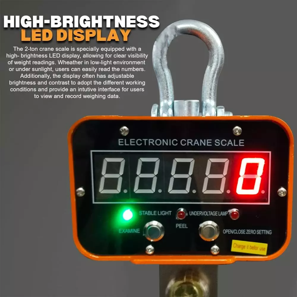 Voltz 2000 Kg (2 Ton) Capacity Digital Heavy Duty Crane Scale VZ-CS 2T