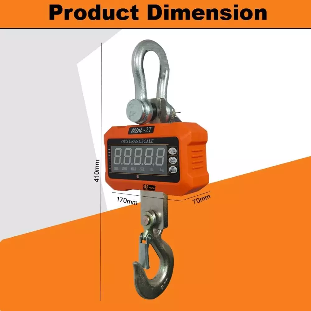 Voltz Mini Crane Hanging Scale with Remote Control, 2 Ton Capacity and Digital LED Display