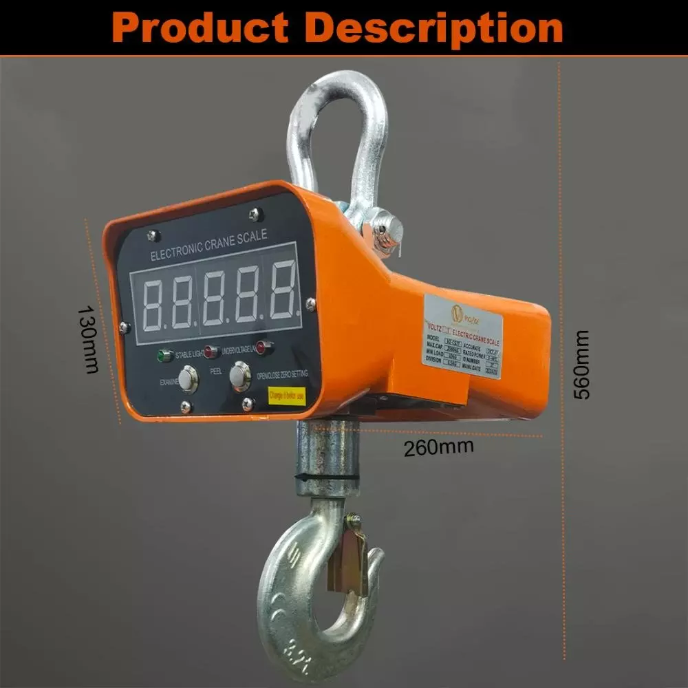 Voltz Mini Crane Hanging Scale with Remote Control, 2 Ton Capacity and Digital LED Display