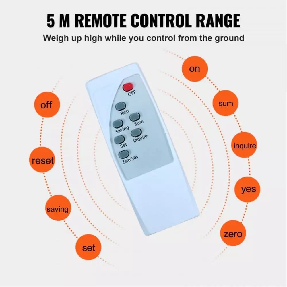 Voltz Mini Crane Hanging Scale with Remote Control, 3 Ton Capacity and Digital LED Display