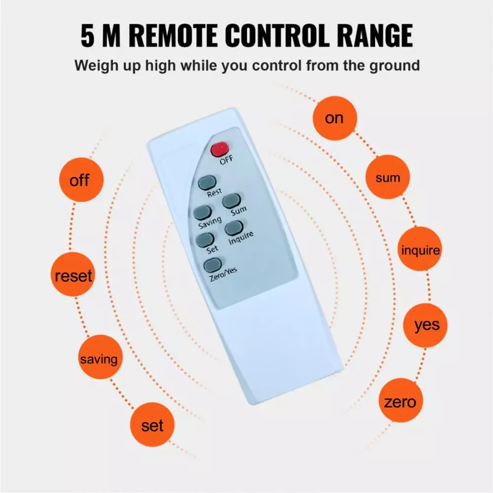 Voltz Digital Hanging Scale with Remote Control, 15 Ton Capacity and High-Brightness LED Digital Screen, VZ-CS