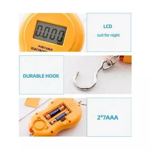 MxRady Digital Weighing Scale with Upto 50 Kg Maximum Capacity in Yellow Color, Smiley luggage scale 50kg