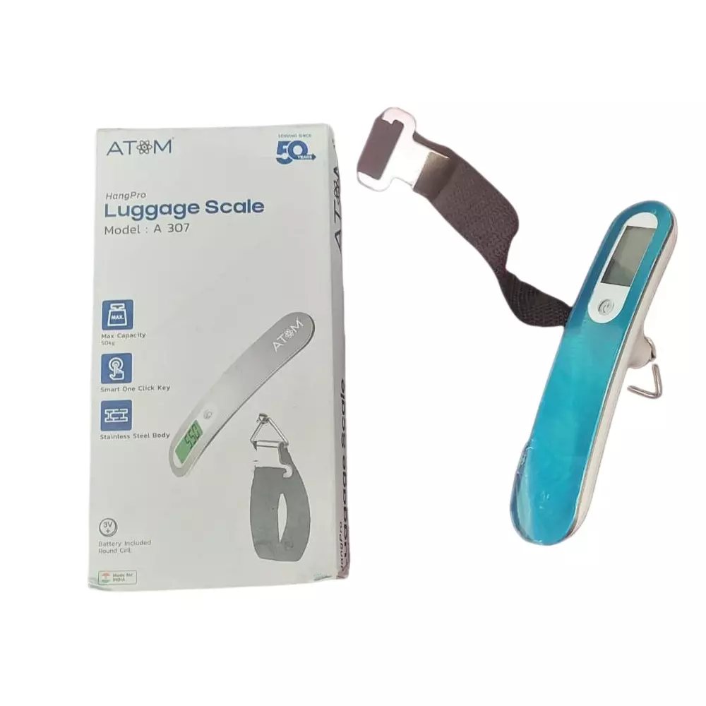 Atom Hanging Scale White and Blue 50 Kg Capacity and 10 g Accuracy, A307