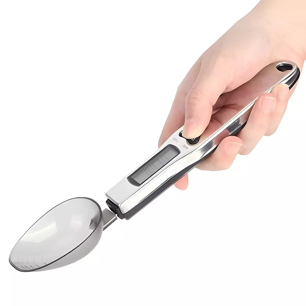 ACZET 500 g Digital Spoon Scale White, Black Color Plastic Body for Laboratories, LBA-X 05-D
