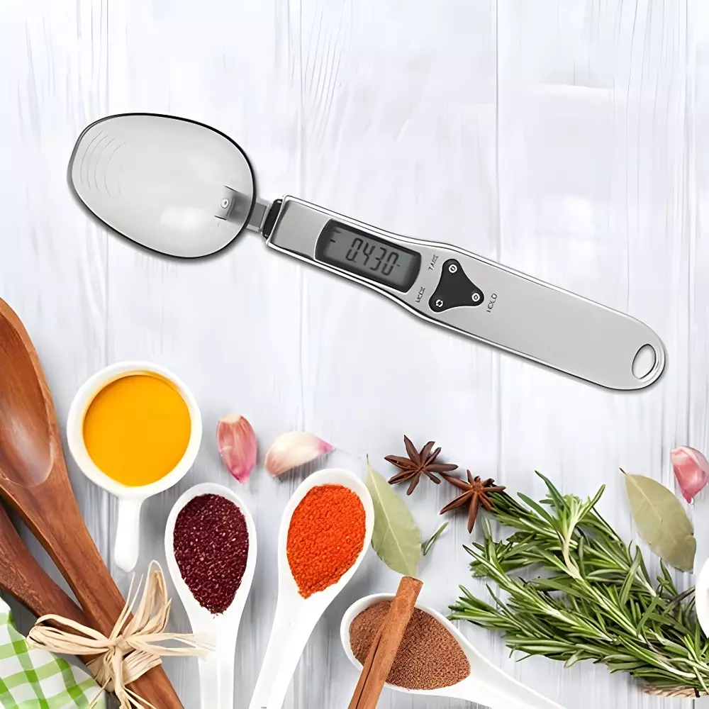 ACZET 500 g Digital Spoon Scale White, Black Color Plastic Body for Laboratories, LBA-X 05-D