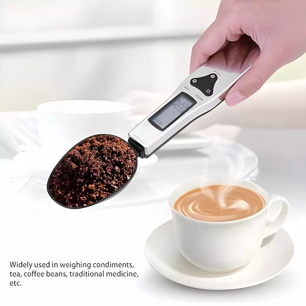 ACZET 500 g Digital Spoon Scale White, Black Color Plastic Body for Laboratories, LBA-X 05-D