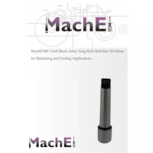 MachEl MT3 Soft Blank Arbor Teng Style, 32x32 mm Stub For Machining & Tooling Use