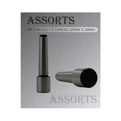 Assorts Arbor Alloy Steel MT2 25x28 mm Size M10x1.5 Drawbar Thread