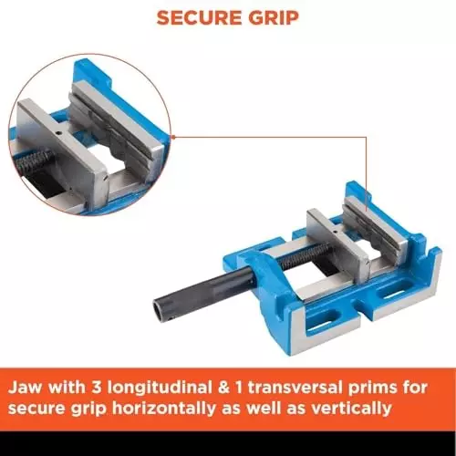 A.D INTERNATIONAL Unigrip 3 Way Drill Press Vice High Accuracy High Grade Cast Iron Heavy Duty 4 inch (100 mm) Jaw Width, WE-HWZJ-ISVG