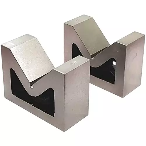 A.D INTERNATIONAL Seasoned Cast Iron V Block Pair 3 inch (75 mm) Length x 1-1/4 inch (31 mm) Width x 2-3/16 inch (56 mm) Height, I6-TJFR-4S2Y