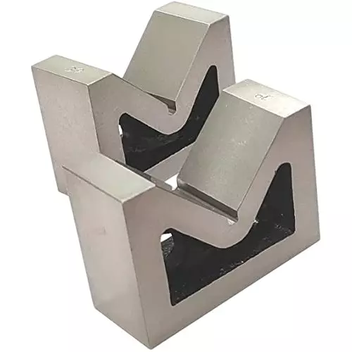 A.D INTERNATIONAL Seasoned Cast Iron V Block Pair 3 inch (75 mm) Length x 1-1/4 inch (31 mm) Width x 2-3/16 inch (56 mm) Height, I6-TJFR-4S2Y