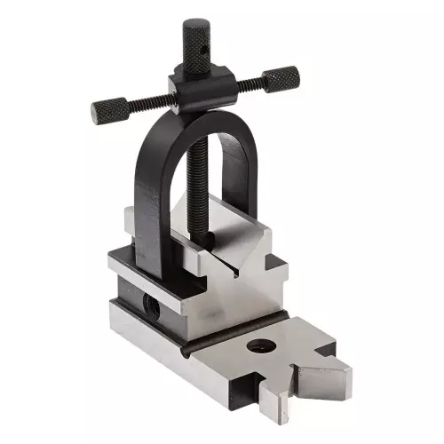 Buyohlic International Multi-Use Vee Block & Clamp Set Precision Ground Hardened Tool Steel 1-5/16 inch (33.3 mm) Holding Capacity, NA-RACE-TMNG