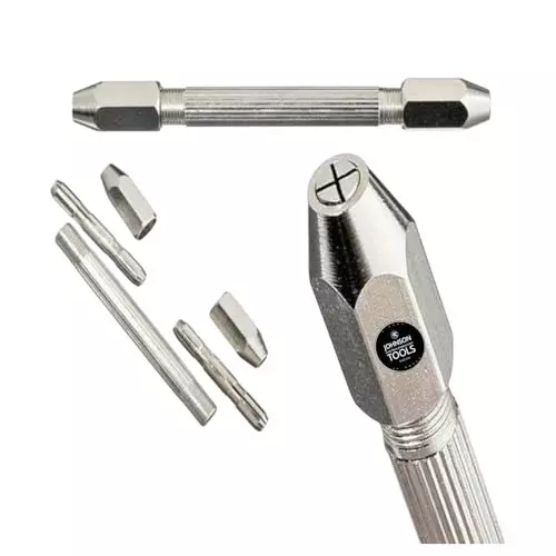A.D INTERNATIONAL Double Sided Pin Vice with Reversible Collets On Each End with 0.1 mm to 3 mm Collet 1, 0.5 mm to 2 mm Collet 2 Size Range, N6-77G8-5JVB