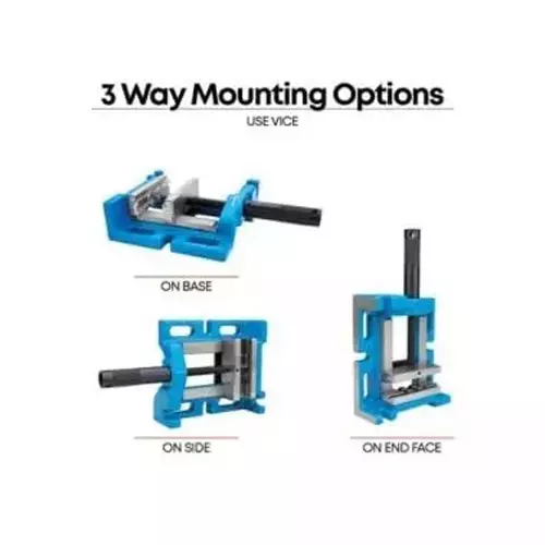 Buyohlic International Unigrip 3 Way Drill Press Vice High Accuracy High Grade Cast Iron Heavy Duty 5 inch (125 mm) Jaw Width, SU-QAUZ-3BFM