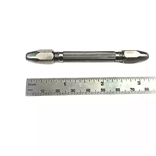 Buyohlic International Double Sided Pin Vice with Reversible Collets On Each End with 0.1 mm to 3 mm Collet 1, 0.5 mm to 2 mm Collet 2 Size Range, N6-77G8-5JVB