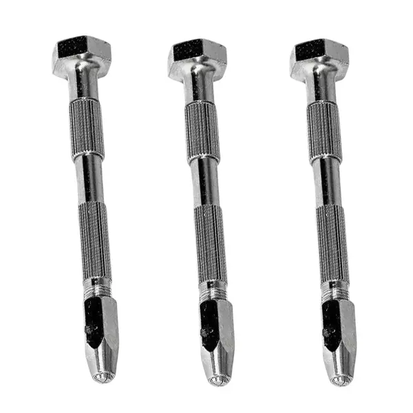 Buyohlic International Four Way Pin Vice with Swivel Head 0-1.2 mm, 1.3-2.4 mm, 0.8-2.0 mm, 1.8-2.8 mm Size Range for Comfort and Ease of Use, PL-Z10Z-Z82I (Pack of 3)