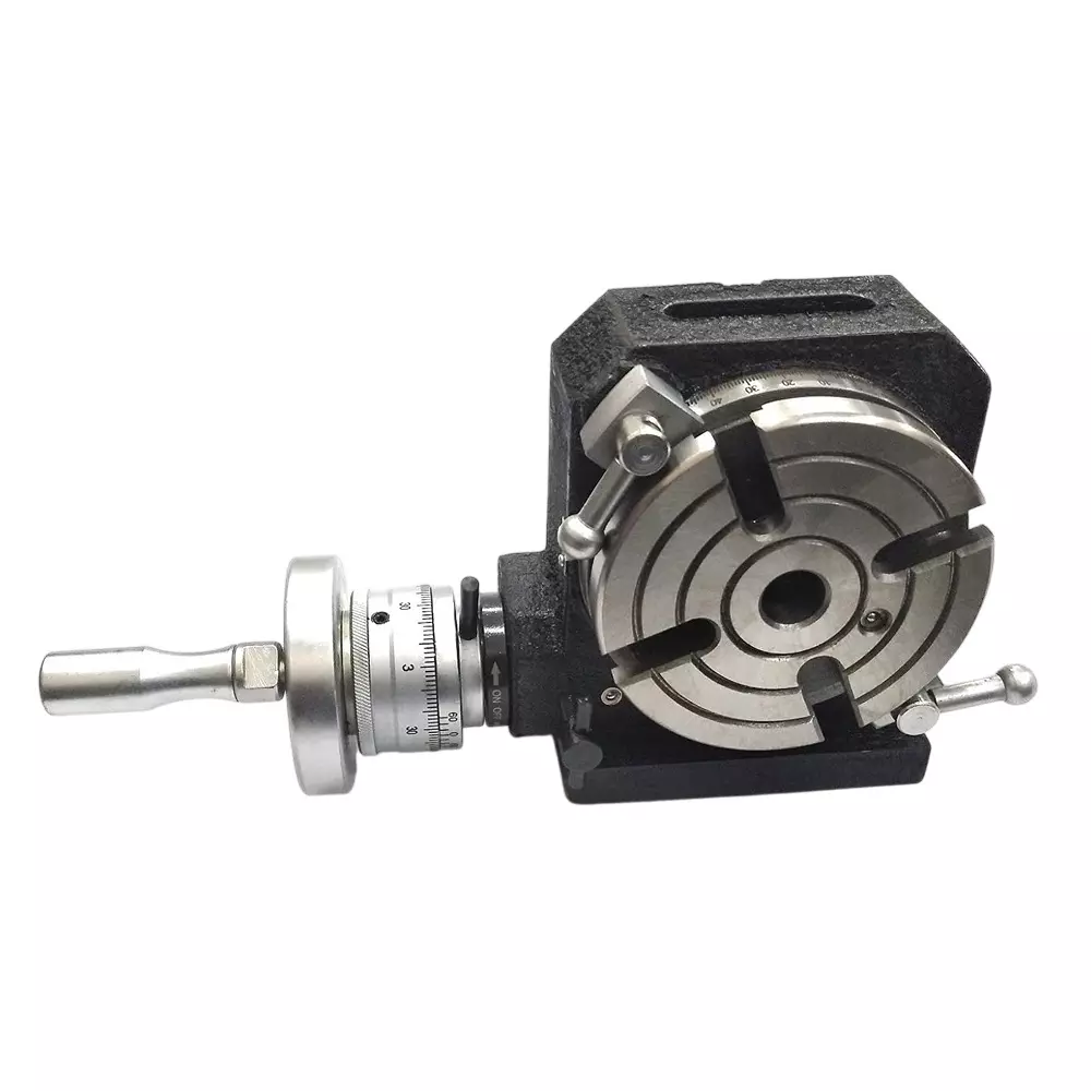 A.D INTERNATIONAL Horizontal Vertical Rotary Table with 110 mm Diameter and 4 Slots for Milling Machine, AY-7QD2-7XGX