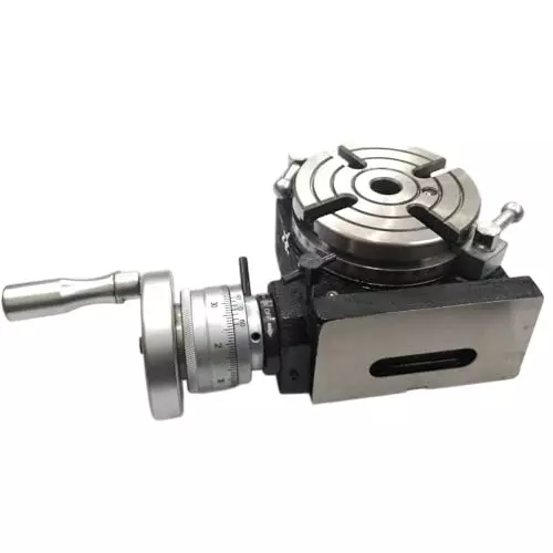 A.D INTERNATIONAL Horizontal Vertical Rotary Table with 110 mm Diameter and 4 Slots for Milling Machine, AY-7QD2-7XGX